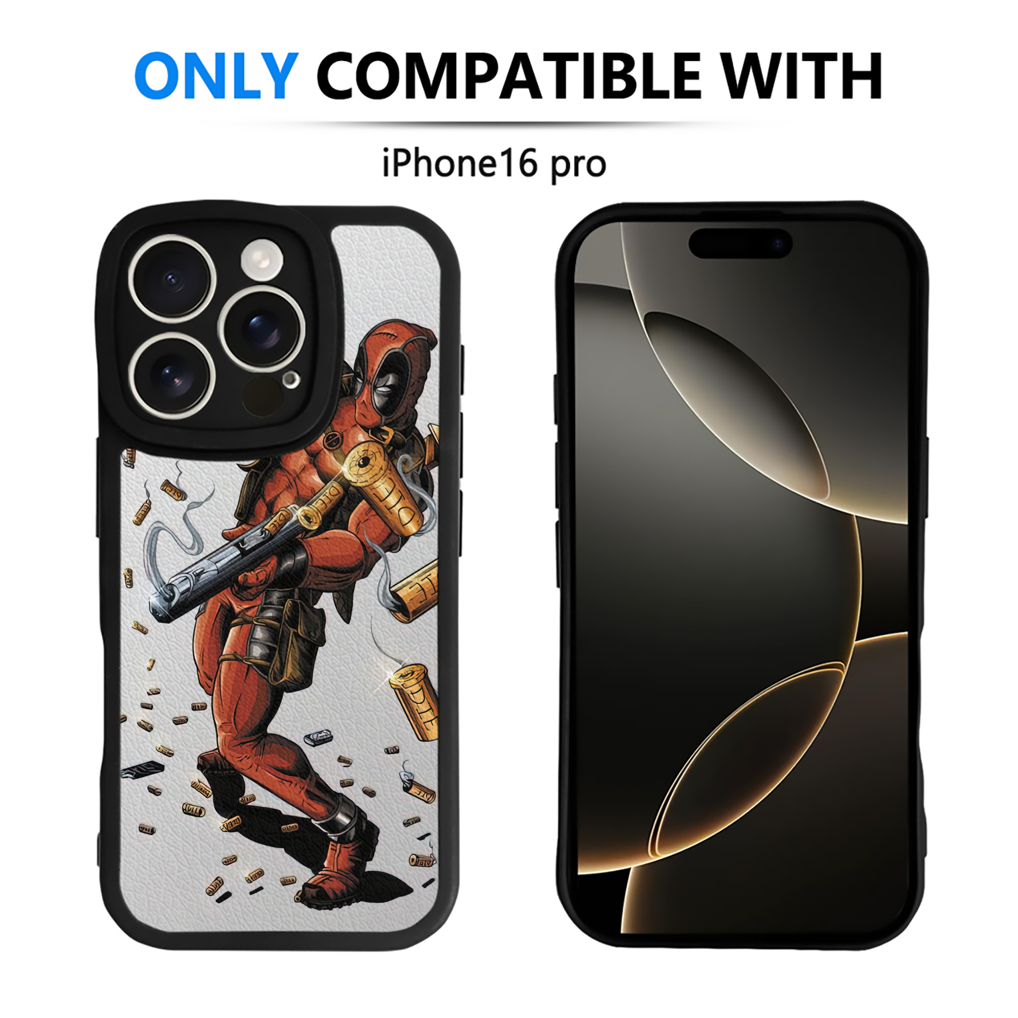 （画像用） Deadpool デッドプール 【iPhone 16シリーズ対応】シリコンスマホケース（レザー調） 材質：シリコン